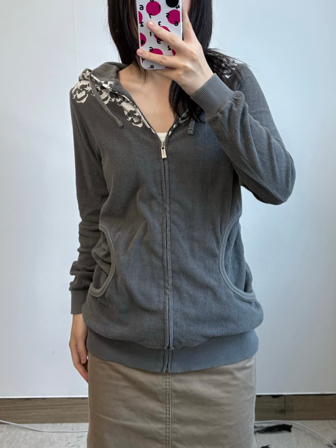 빈티지 y2k 스컬 태리 후드집업 상품이미지1