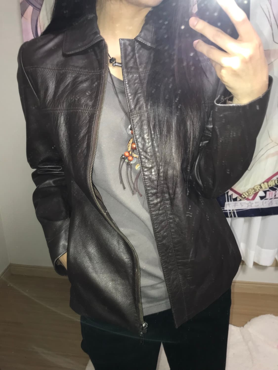 딥브라운 양가죽 레더자켓 상품이미지2