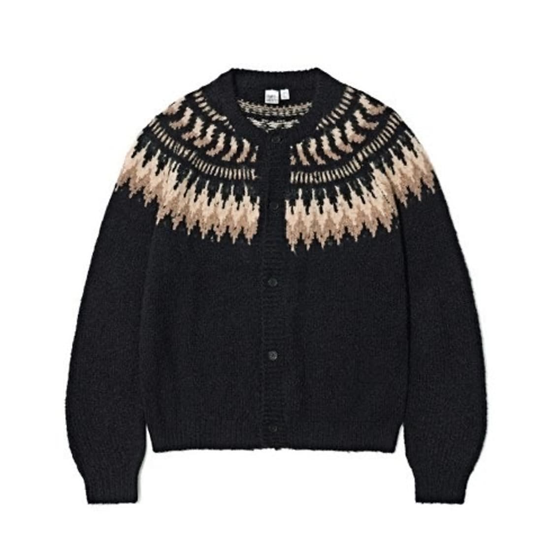 파르티멘토 알파카 모헤어 노르딕 가디건 블랙 상품이미지1