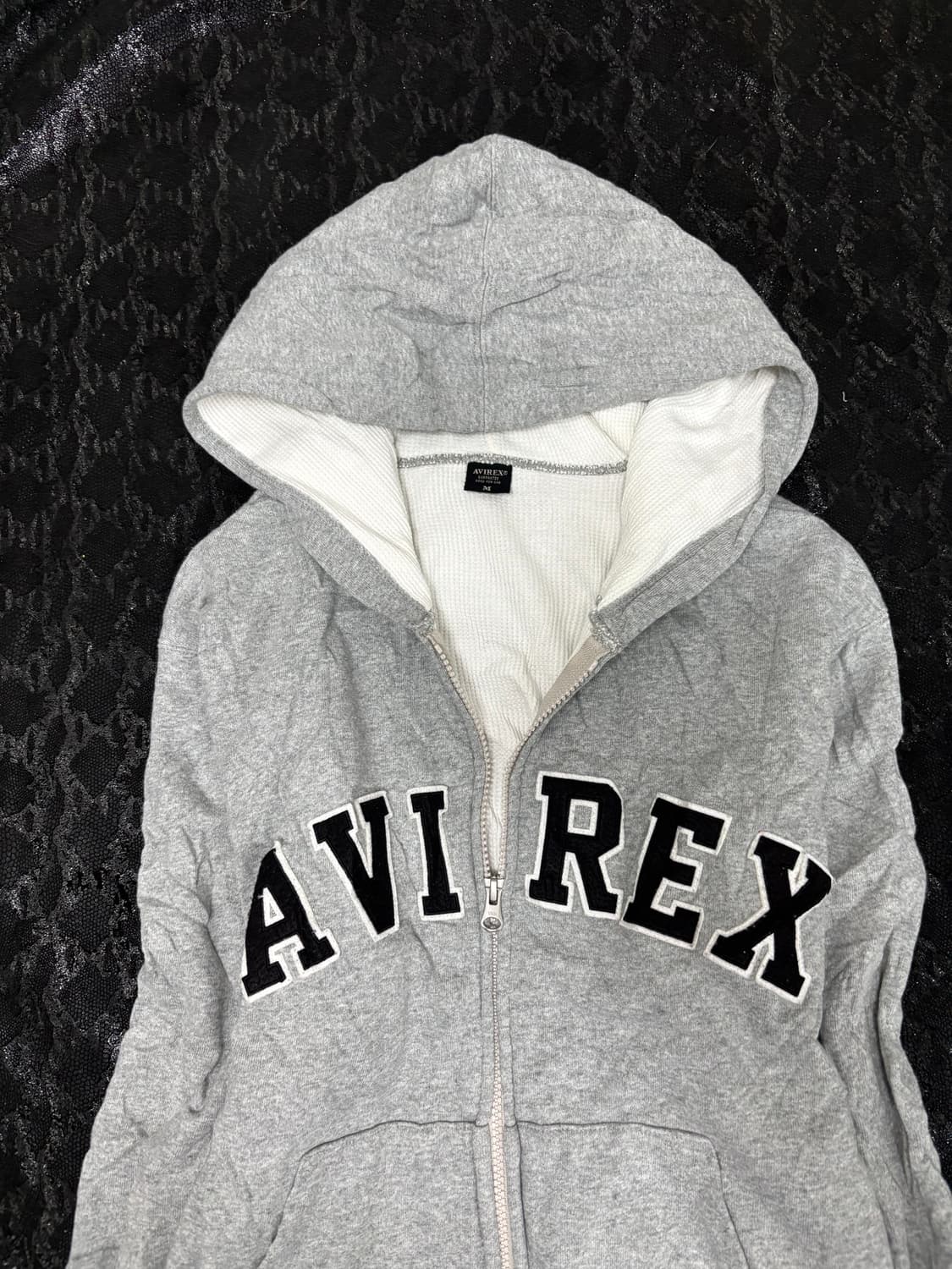 “Avirex”Y2K Mood grey Hoodie Zip Up 상품이미지3