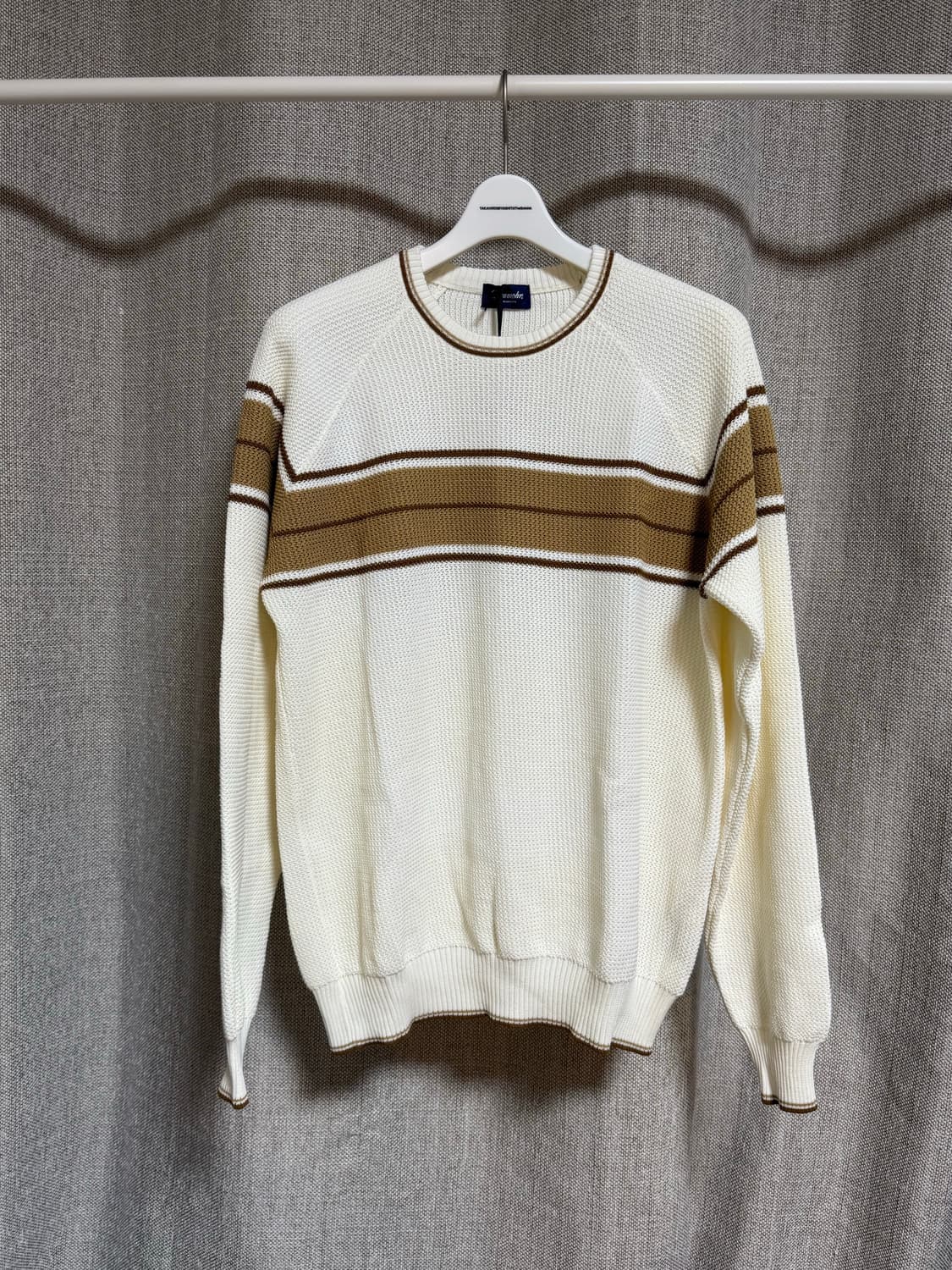 [50] 드루모어 스트라이프 스웨터 화이트 베이지 상품이미지1