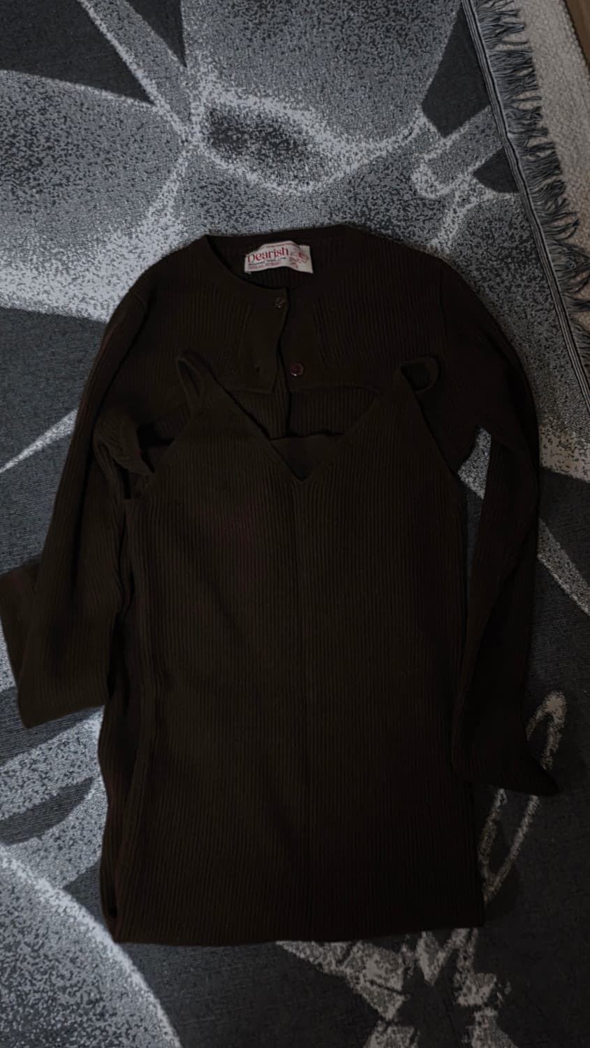 디어리쉬 니트 볼레로&슬리브리스 원피스 세트 55 (구매가 23만) 상품이미지3