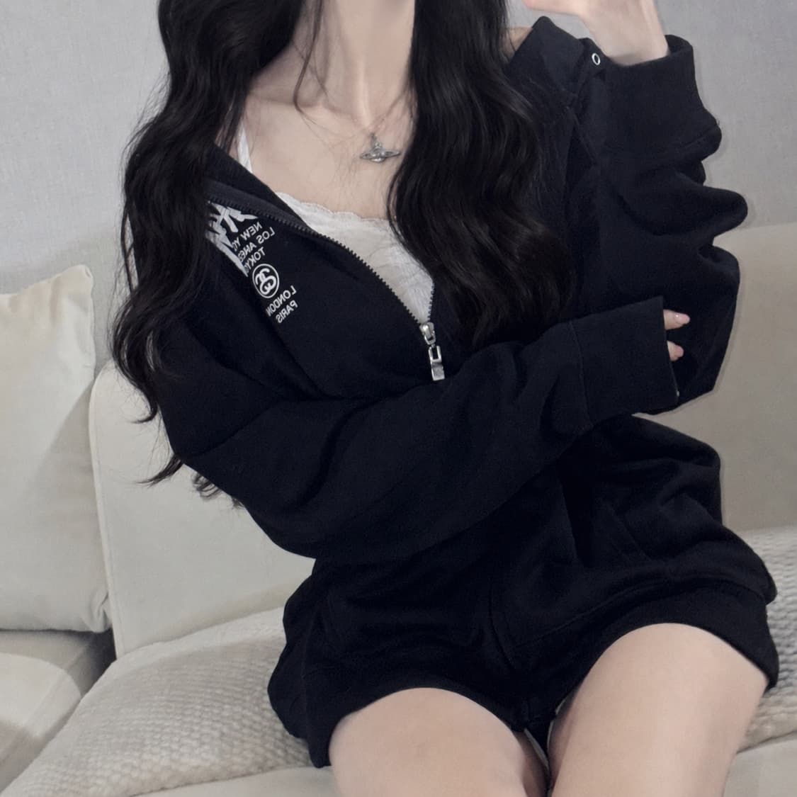 🐰스투시 월드투어 빅로고 후드집업🖤 상품이미지2