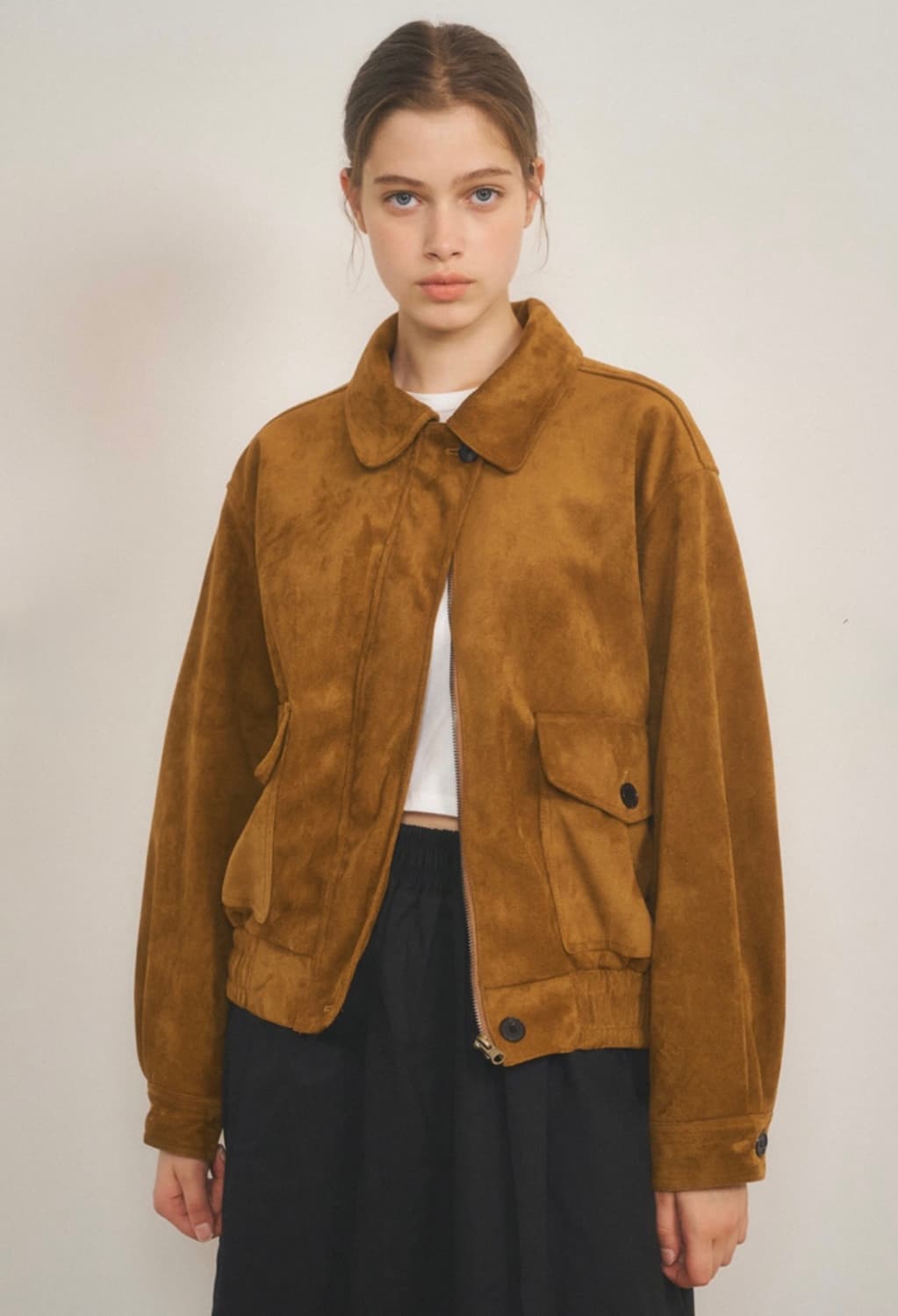 웬즈데이오아시스 프렌치 스웨이드 블루종 자켓 상품이미지1