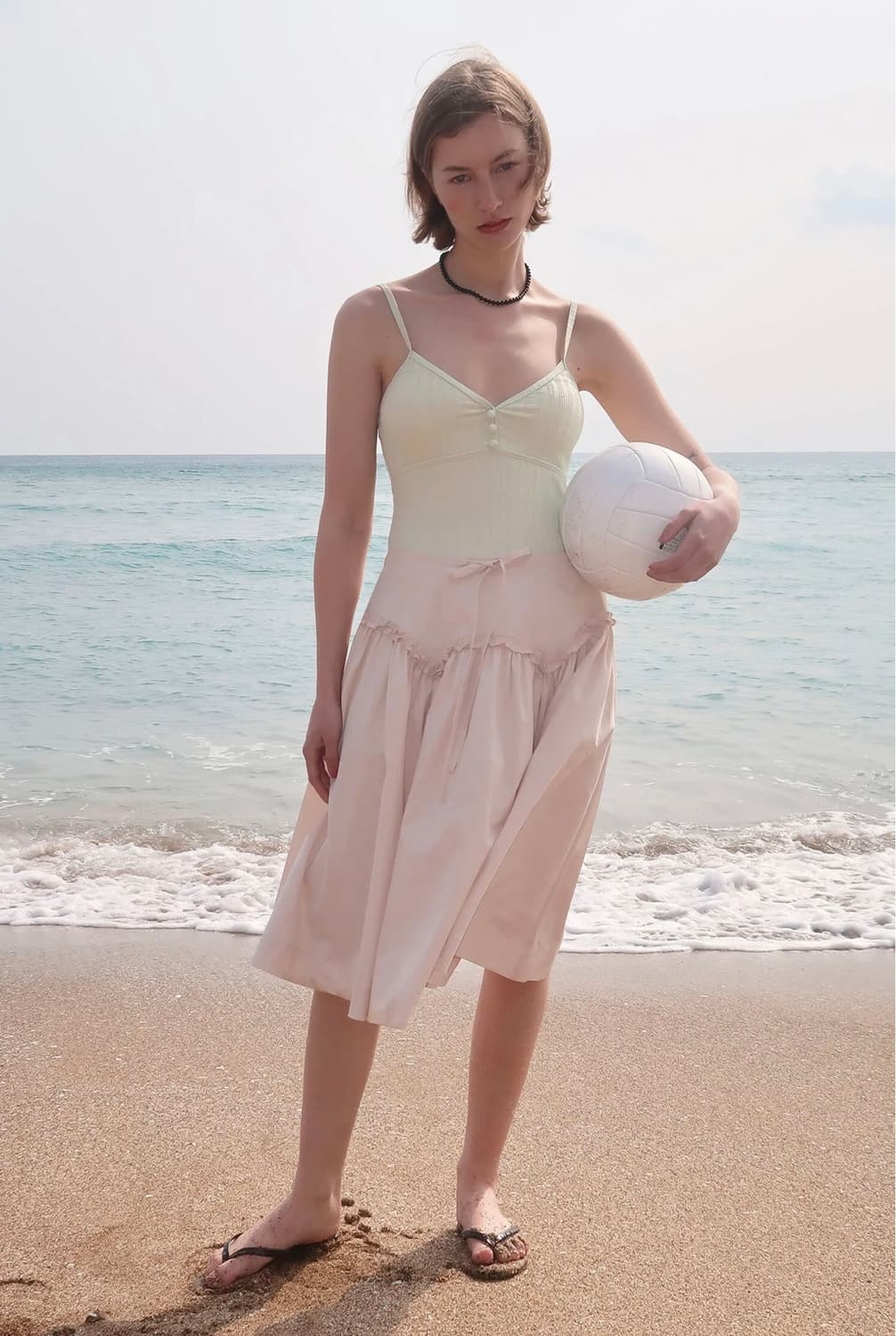 시눈 Frill Midi Skirt 프릴 미디스커트 young beige 상품이미지2