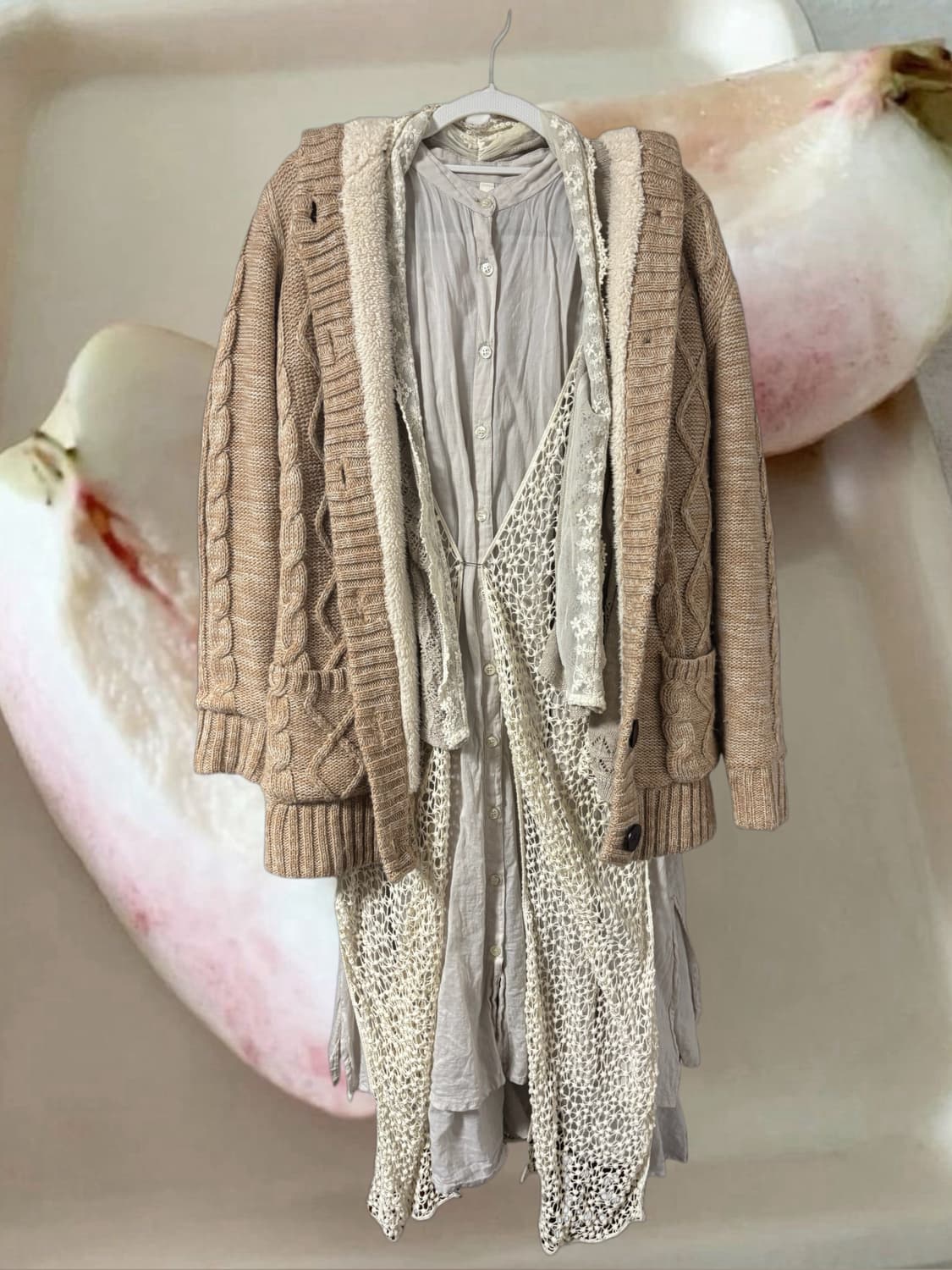 빈티지 베이지 레이스 모리걸 세트 상품이미지5