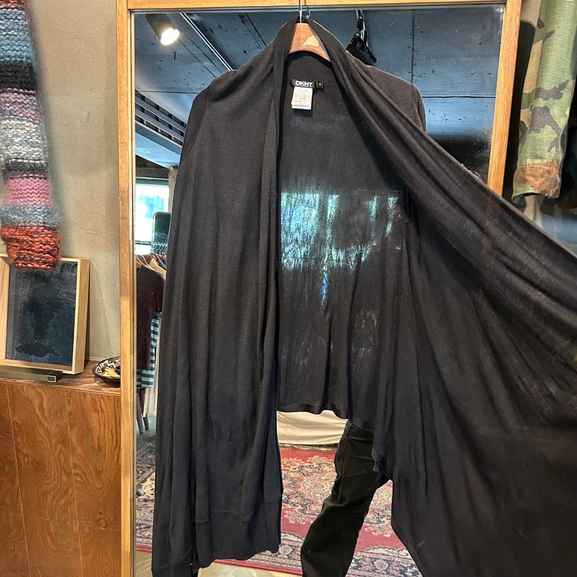 S) DKNY 실크 드레이프 언밸런스 가디건 상품이미지3