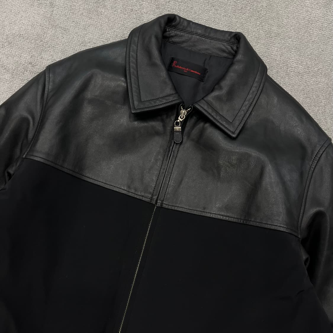 95 로베르타 디 까메리노 양가죽 믹스 레더자켓 상품이미지2