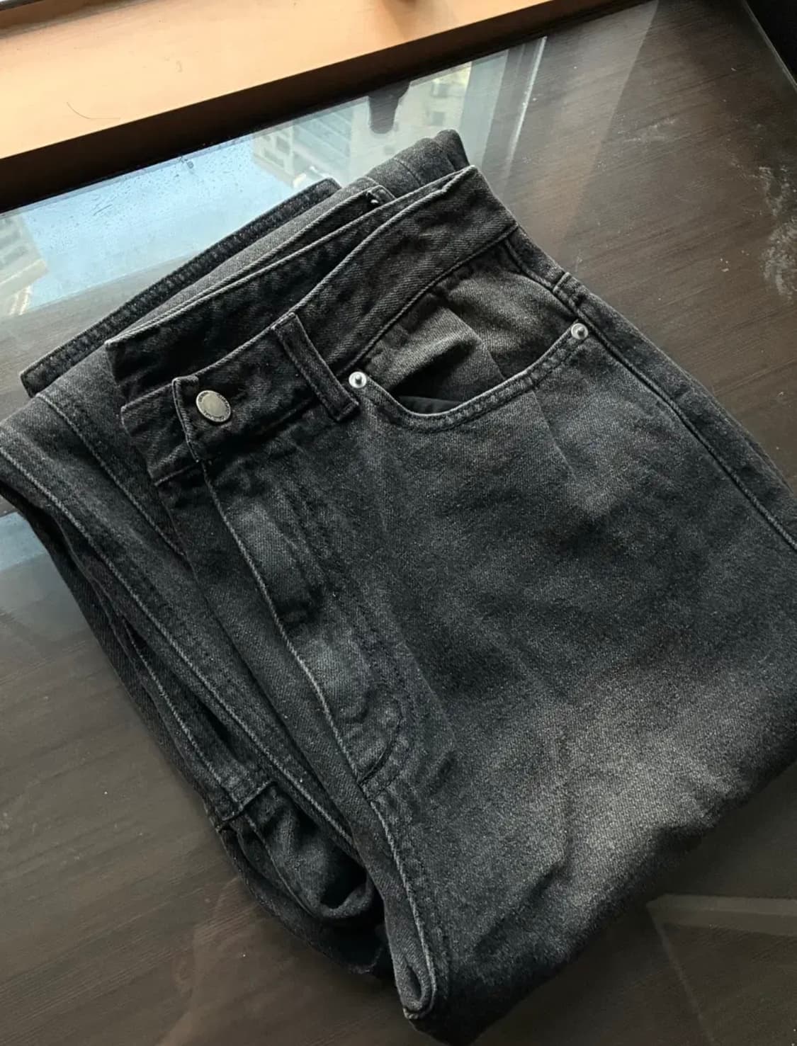 (L) 아워데이즈 빈티지 프론트 포켓 카고 데님 팬츠 BLACK 상품이미지10