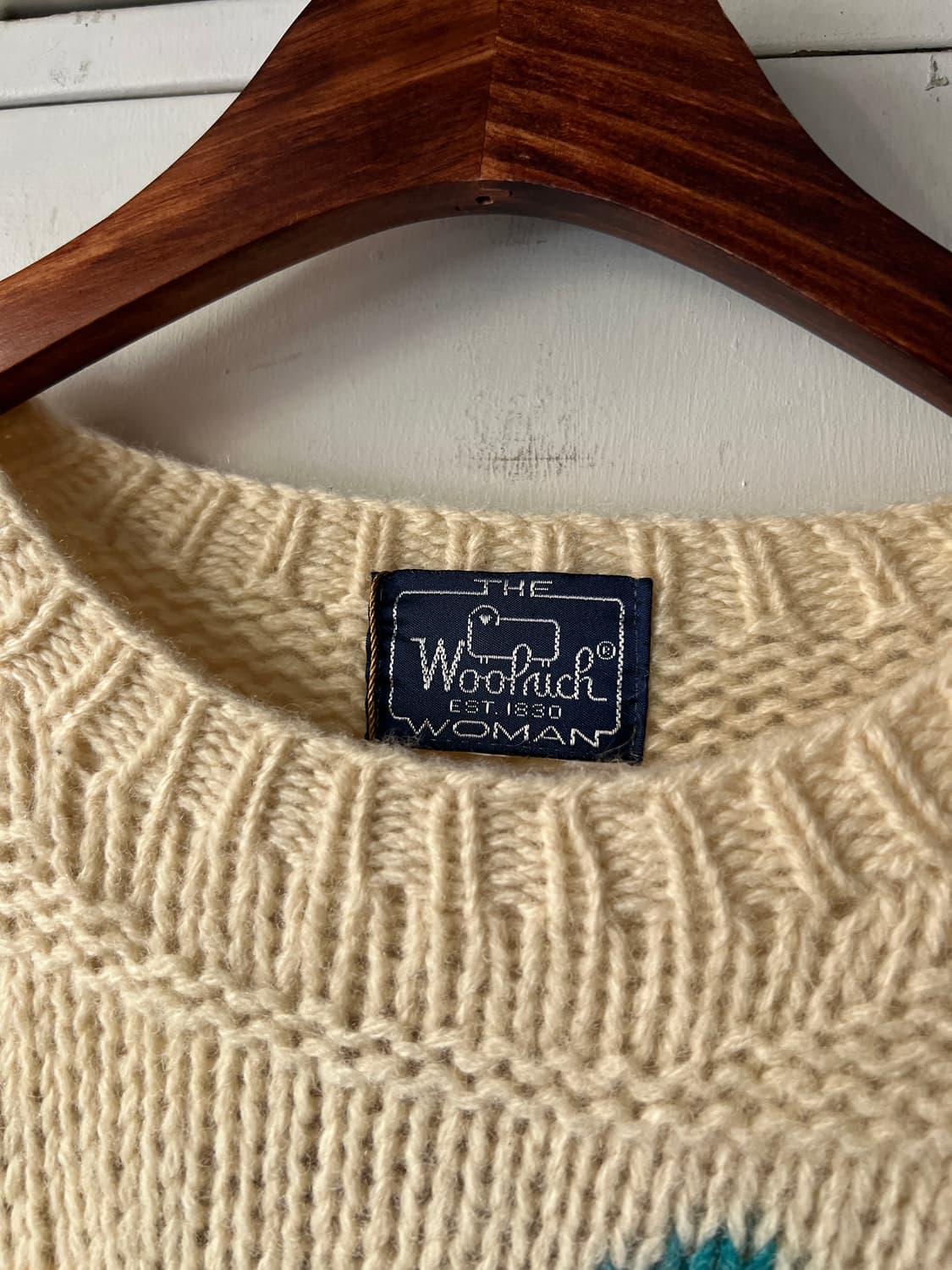 [S]90's 울리치 USA 우먼스 덕 패턴 피셔맨 스웨터 상품이미지3