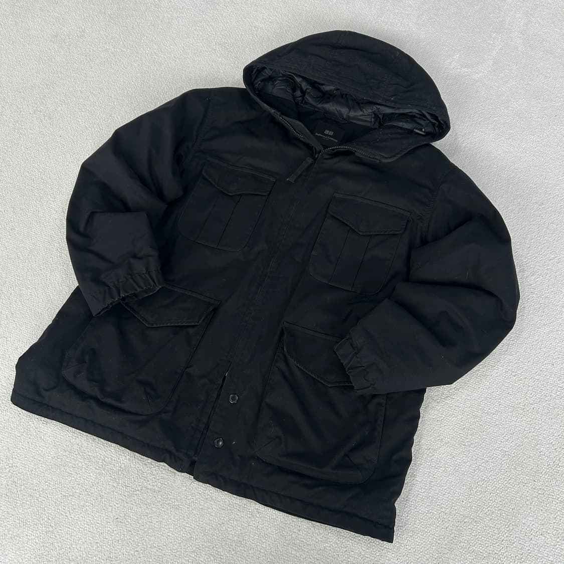 유니클로 엔지니어드 블랙 점퍼 후드 자켓 105 상품이미지1