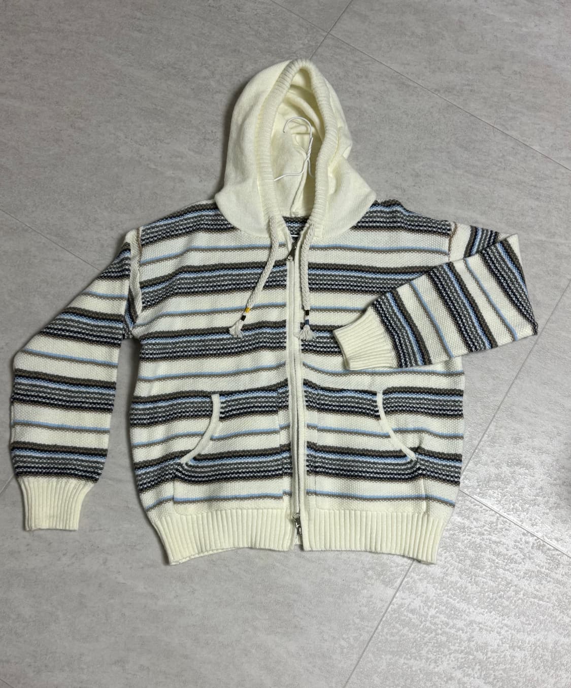 모리걸 아메카지 니트 후드집업 상품이미지1