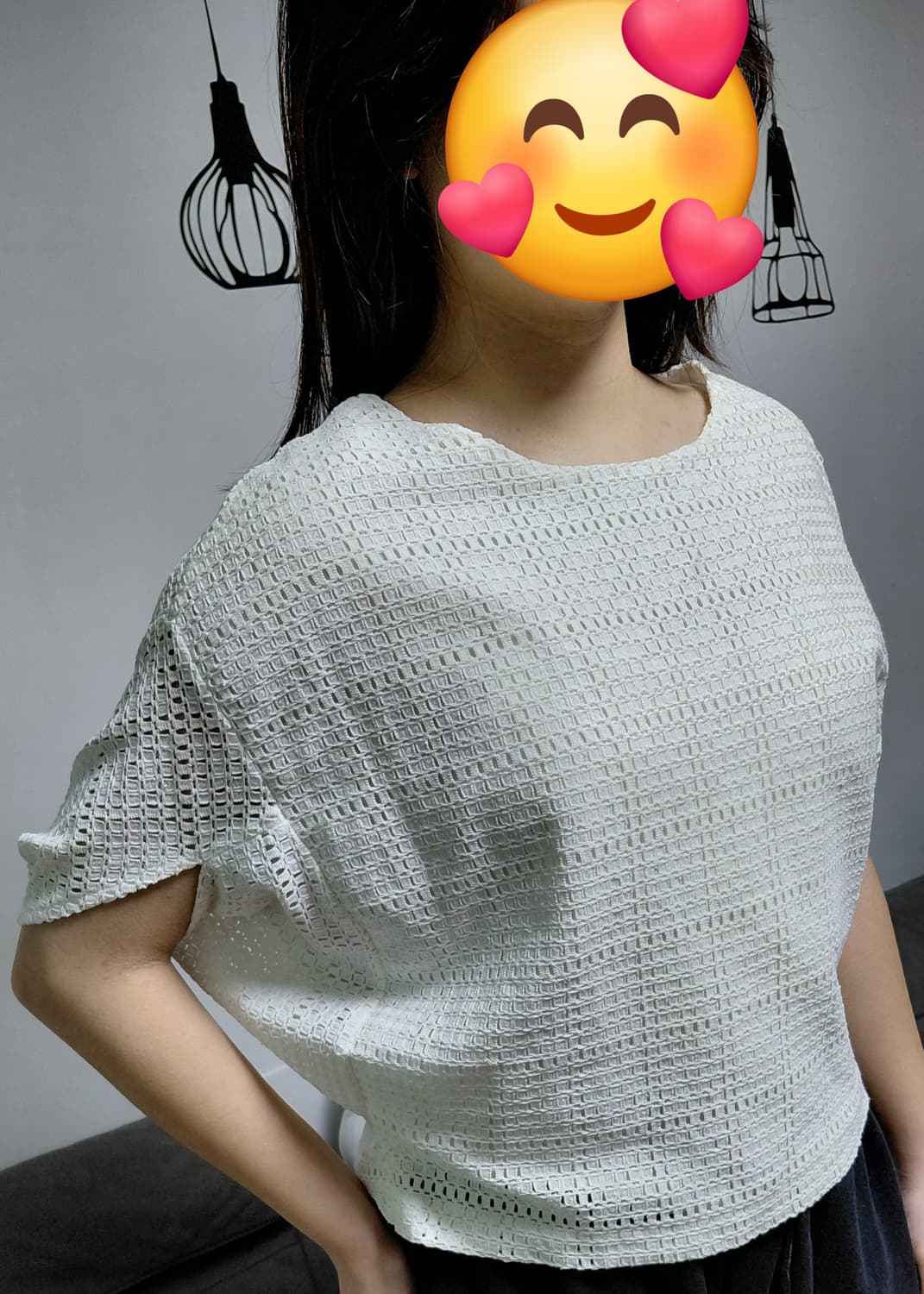 ​[F] Zootie 감성 가득한 화이트 레이스 가오리핏 블라우스 (상태 상품이미지1