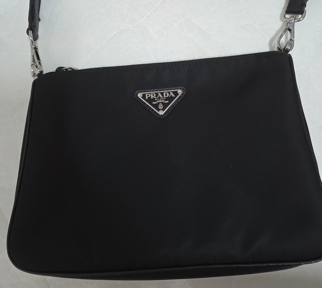 프라다 리나일론 앤 사피아노  숄더백 블랙  상품이미지1