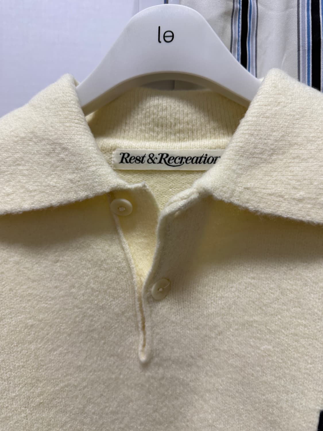 레스트앤레크레이션 오버사이즈 폴로 니트 탑 아이보리(새상품) 상품이미지3