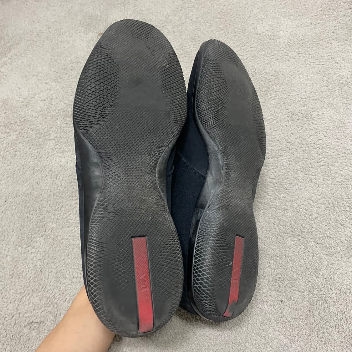 265) 프라다 스포츠 스웨이드 레더 로고 부츠 스니커즈 네이비 상품이미지5