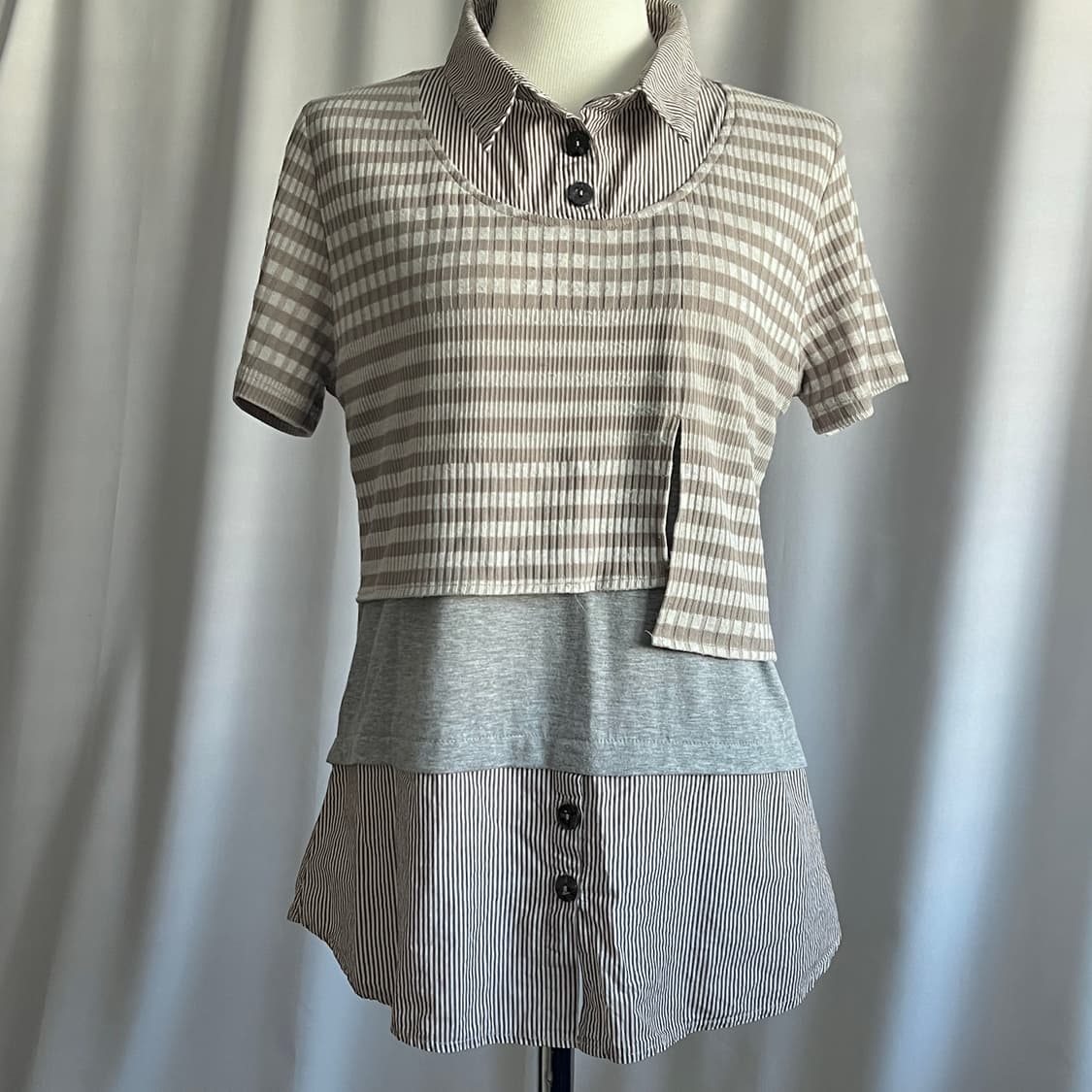 stripe layerd shirt 상품이미지2