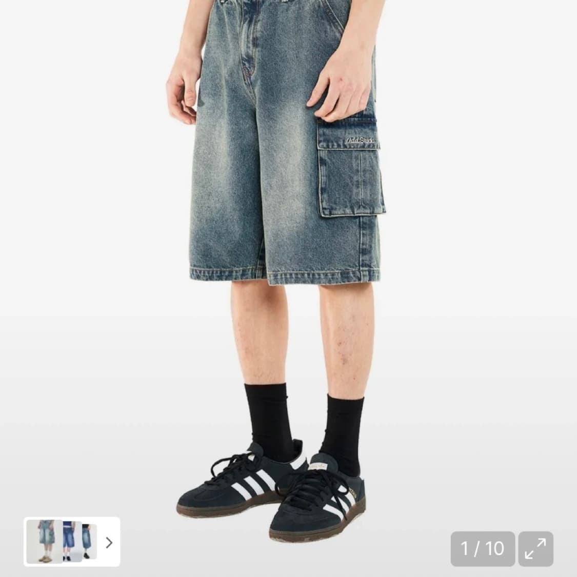 odd studio 샌드 워싱 카고 데님 하프 팬츠 상품이미지3