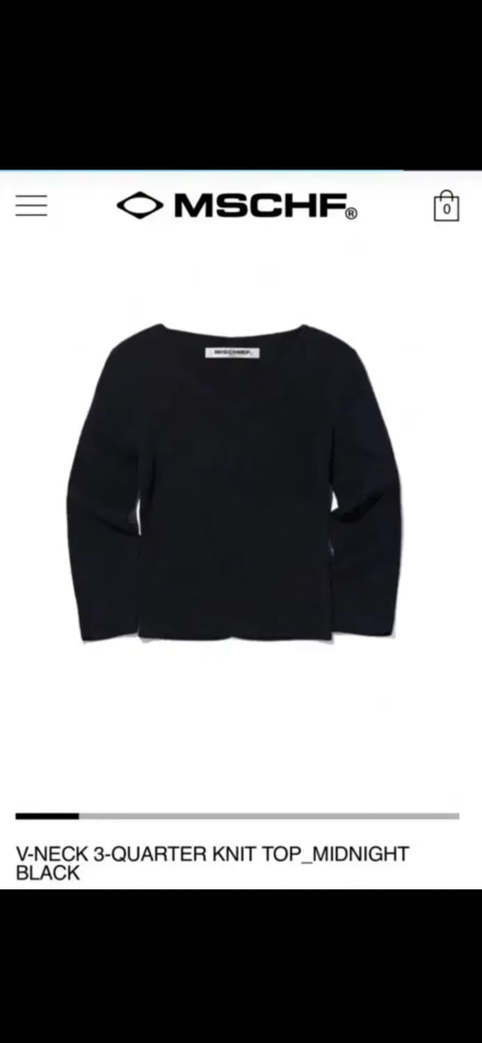 미스치프 브이넥 니트 탑 블랙 M 상품이미지1