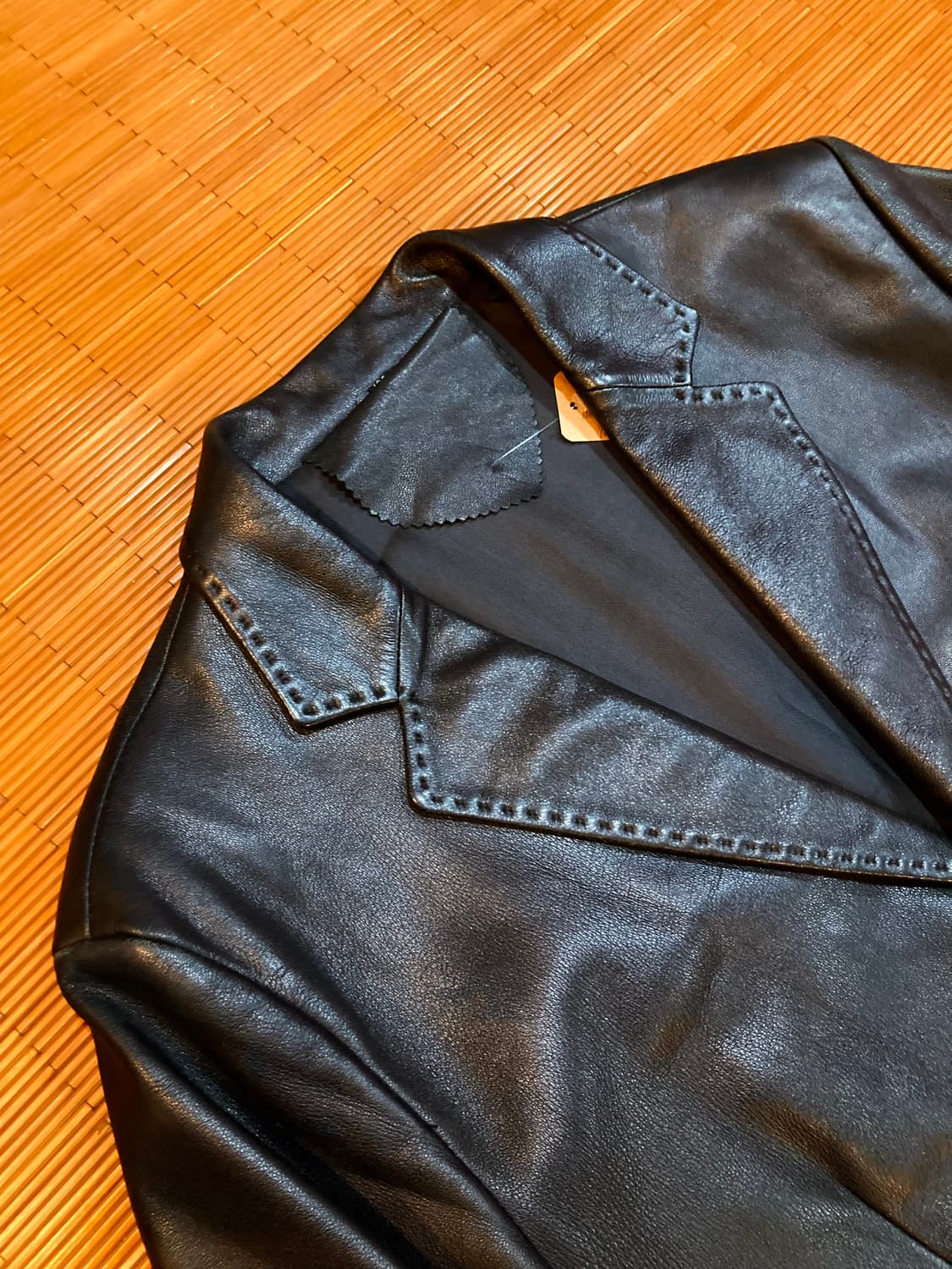 램스킨 투버튼 싱글 레더자켓 상품이미지4