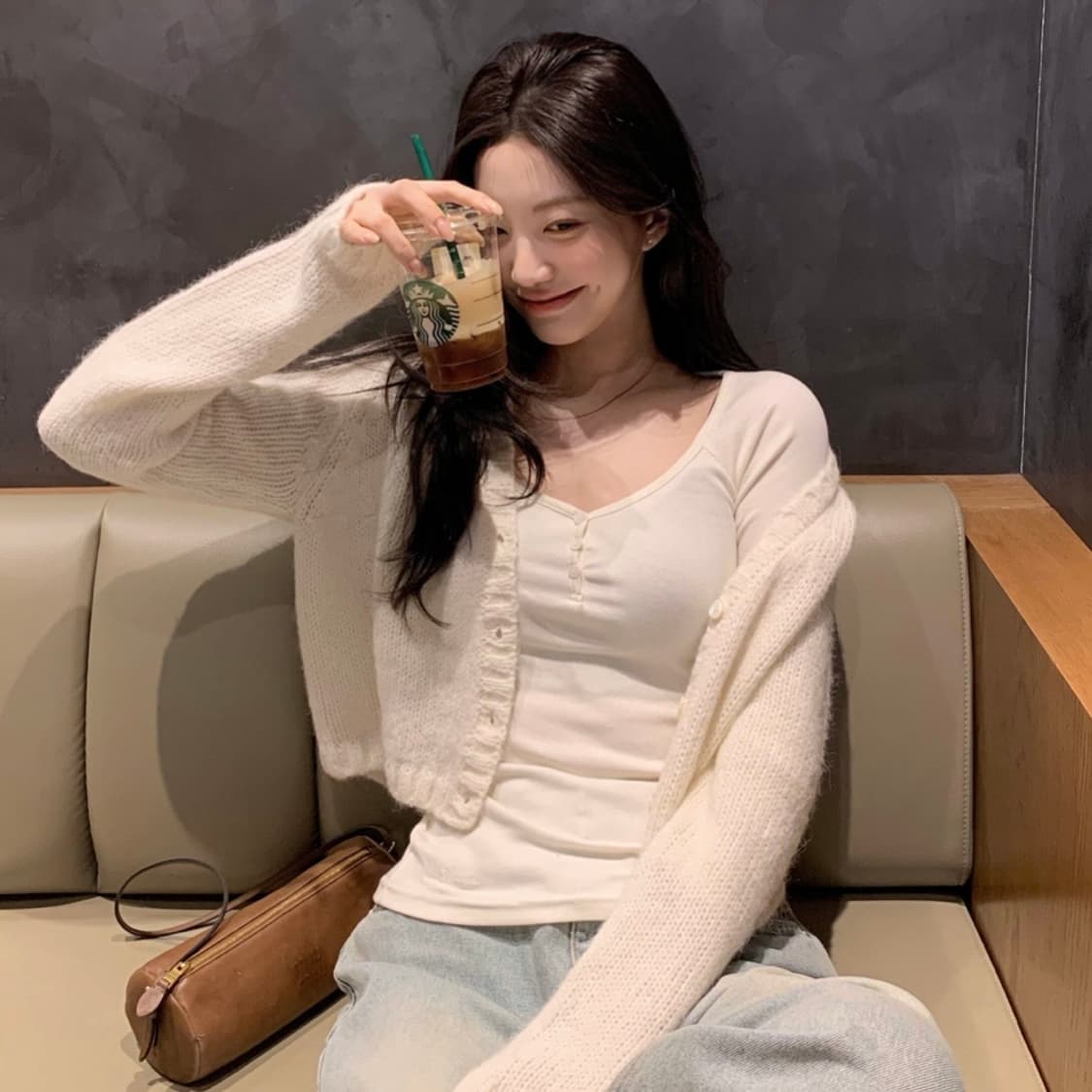 제니오 벨라 7부 버튼티 (아이보리) 상품이미지2