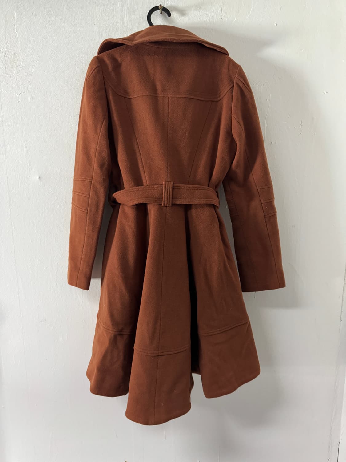 여성 아소스 Asos 벨티드 라나 울 코트 S 브라운 상품이미지3