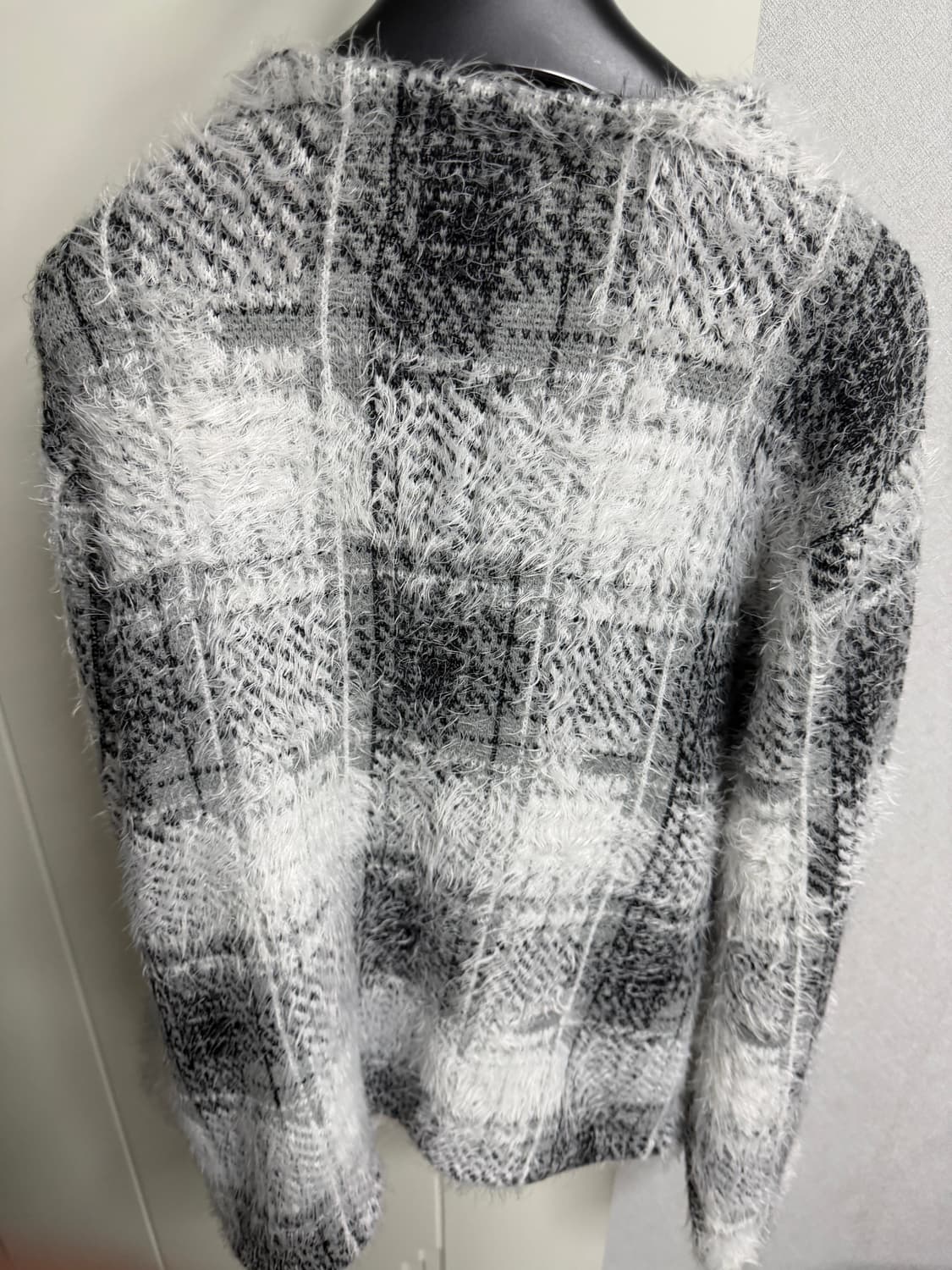 [XL] 스투시 헤어리 플래드 가디건 화이트 상품이미지6