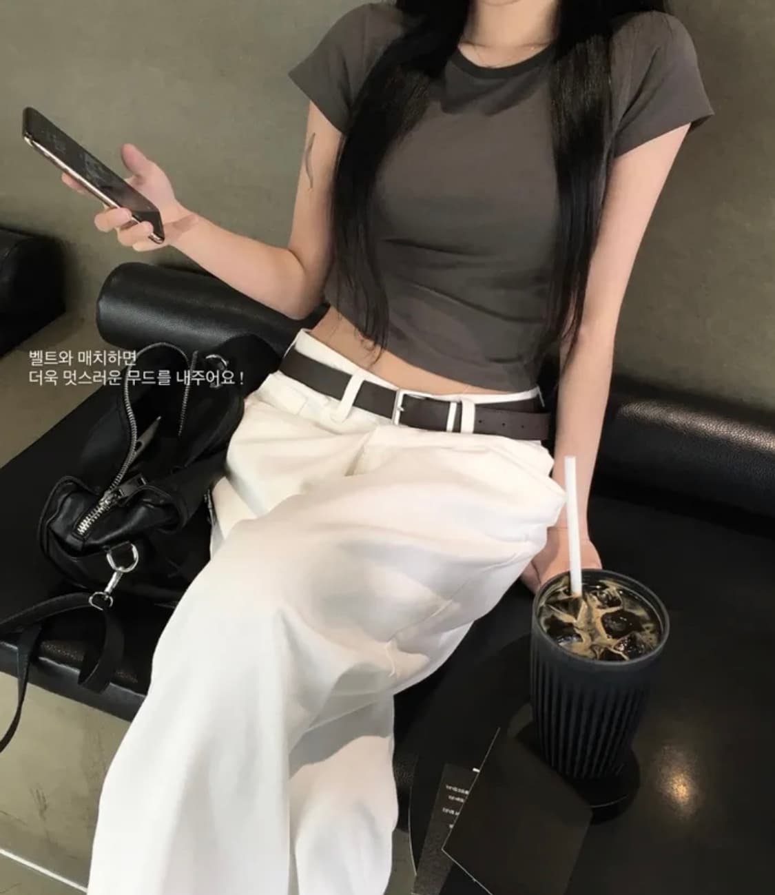 화이트 와이드 데님팬츠 상품이미지5