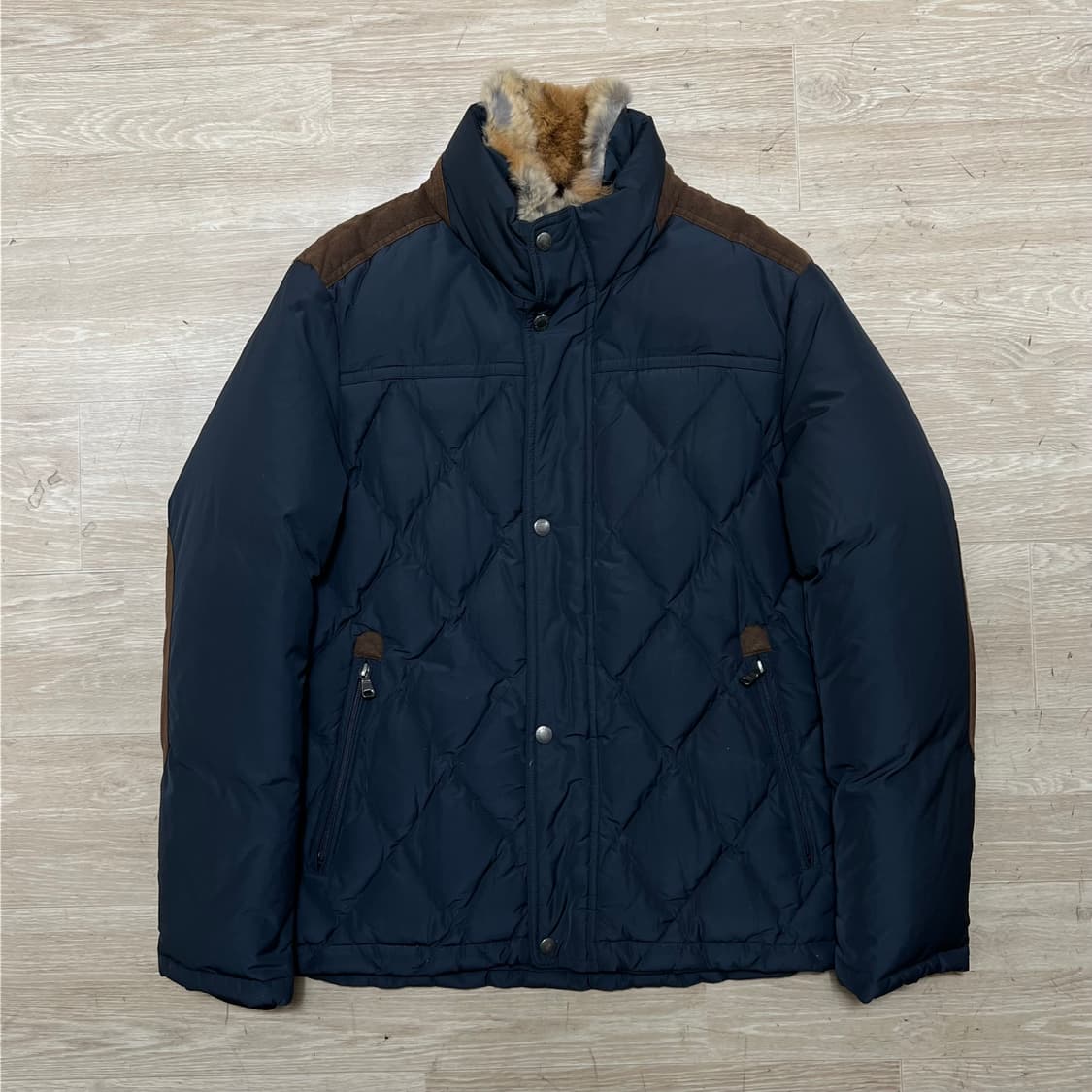 올젠 덕다운 래빗퍼 카라 퀼팅 패딩 점퍼 [네이비] M/95 상품이미지1