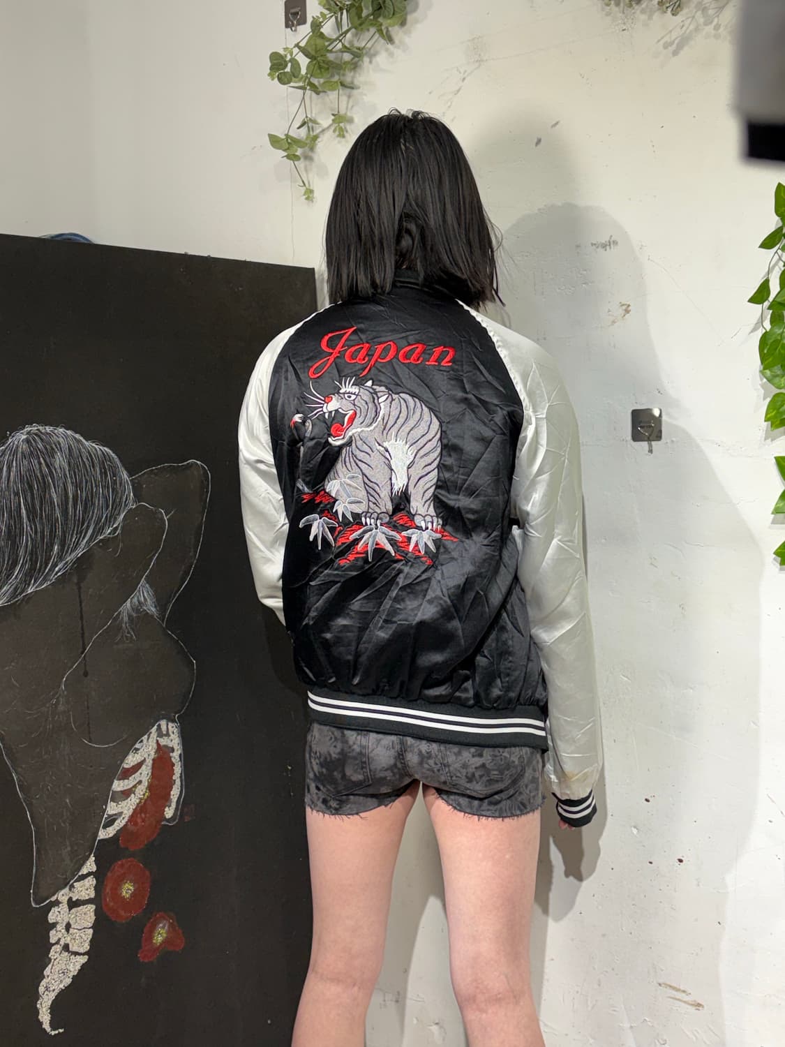 일본빈티지 오리엔탈 호랑이 자수 스카잔 빈티지 스카쟌 자켓 상품이미지5