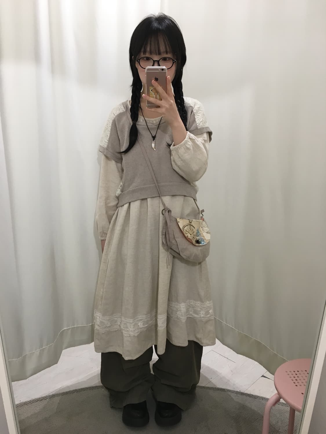 SM2 모리걸 오트밀 레이스 롱 원피스 상품이미지2