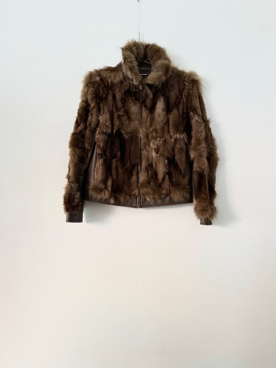 Neck buckle dual fur leather jacket/ 폭스퍼 상품이미지1