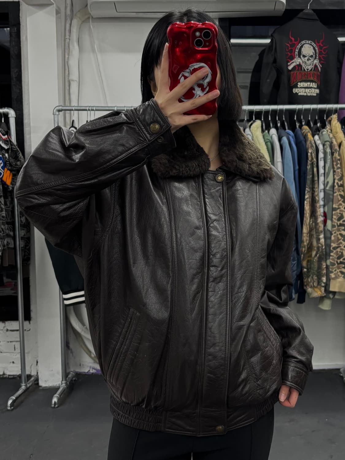 VTG 소가죽 퍼넥 가죽자켓 상품이미지3