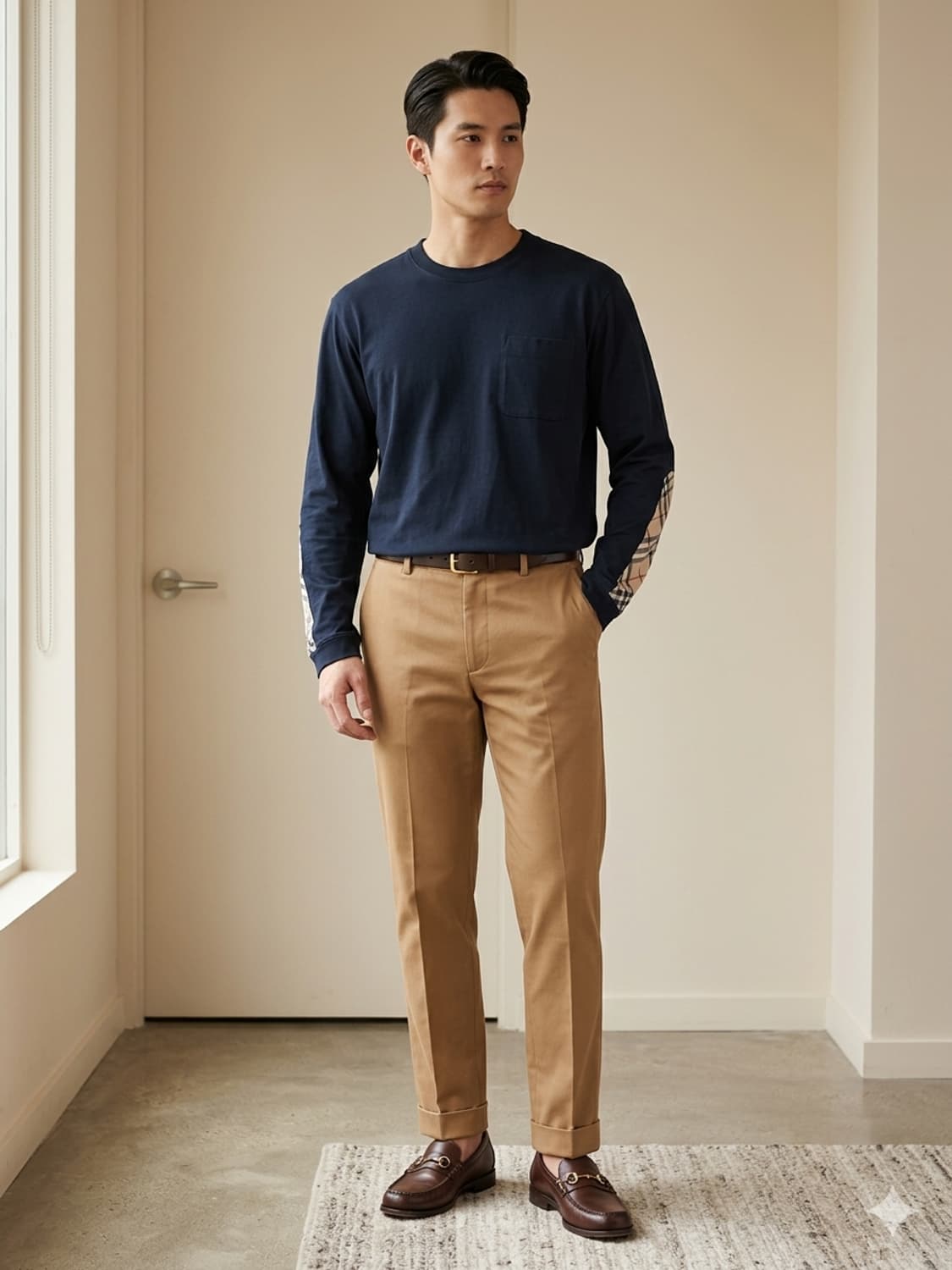 [남성] 버버리 정품 런던 포켓 긴팔티 L사이즈 상품이미지7