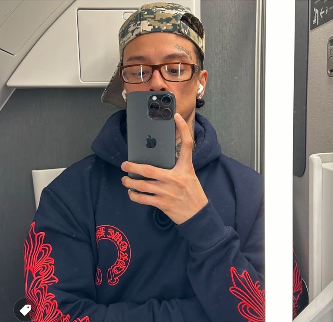 크롬하츠 홀스슈 플로랄 후드 네이비 상품이미지5