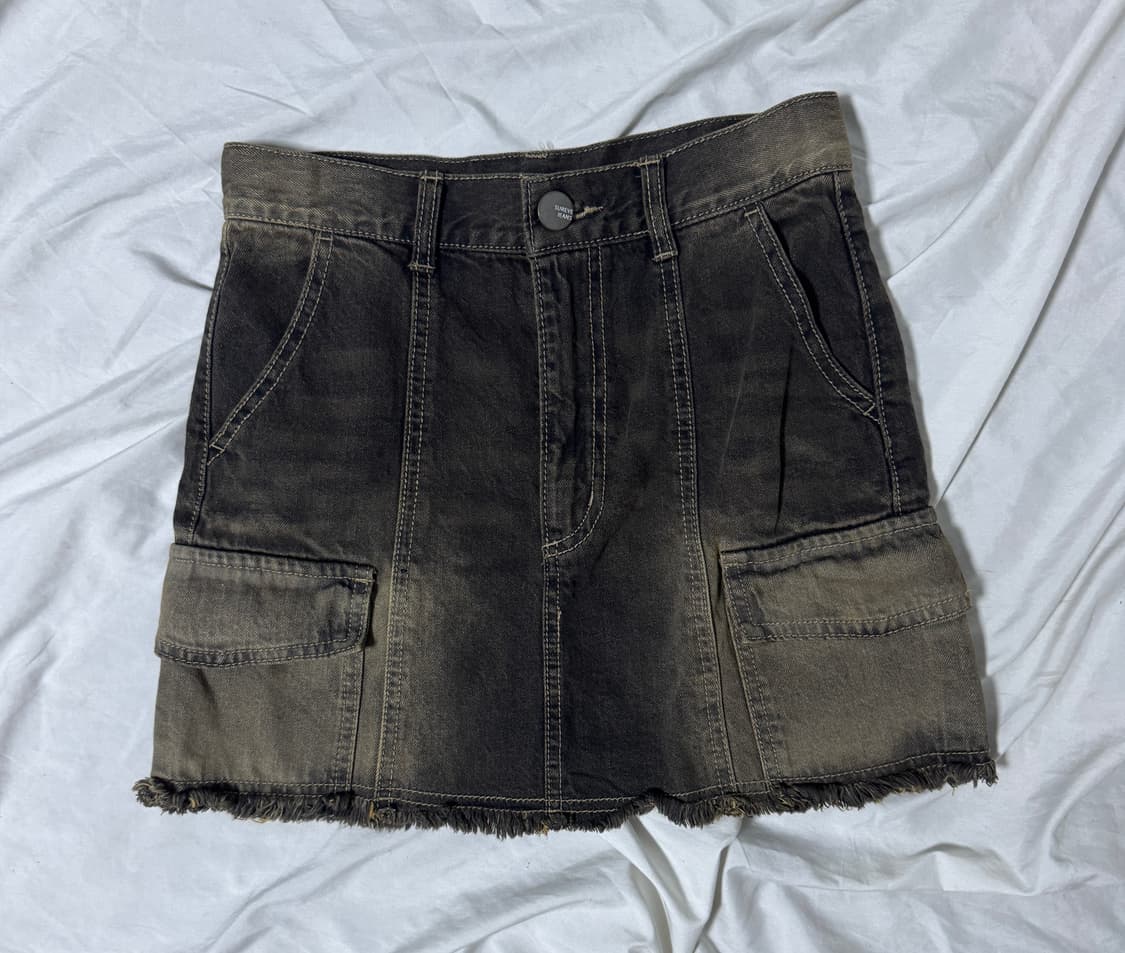 빈티지 워싱 데님 카고 스커트 y2k 상품이미지4