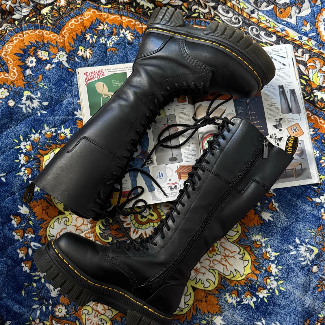 Dr martens 닥터마틴 20홀 플랫폼 블랙 하이 롱부츠 상품이미지2