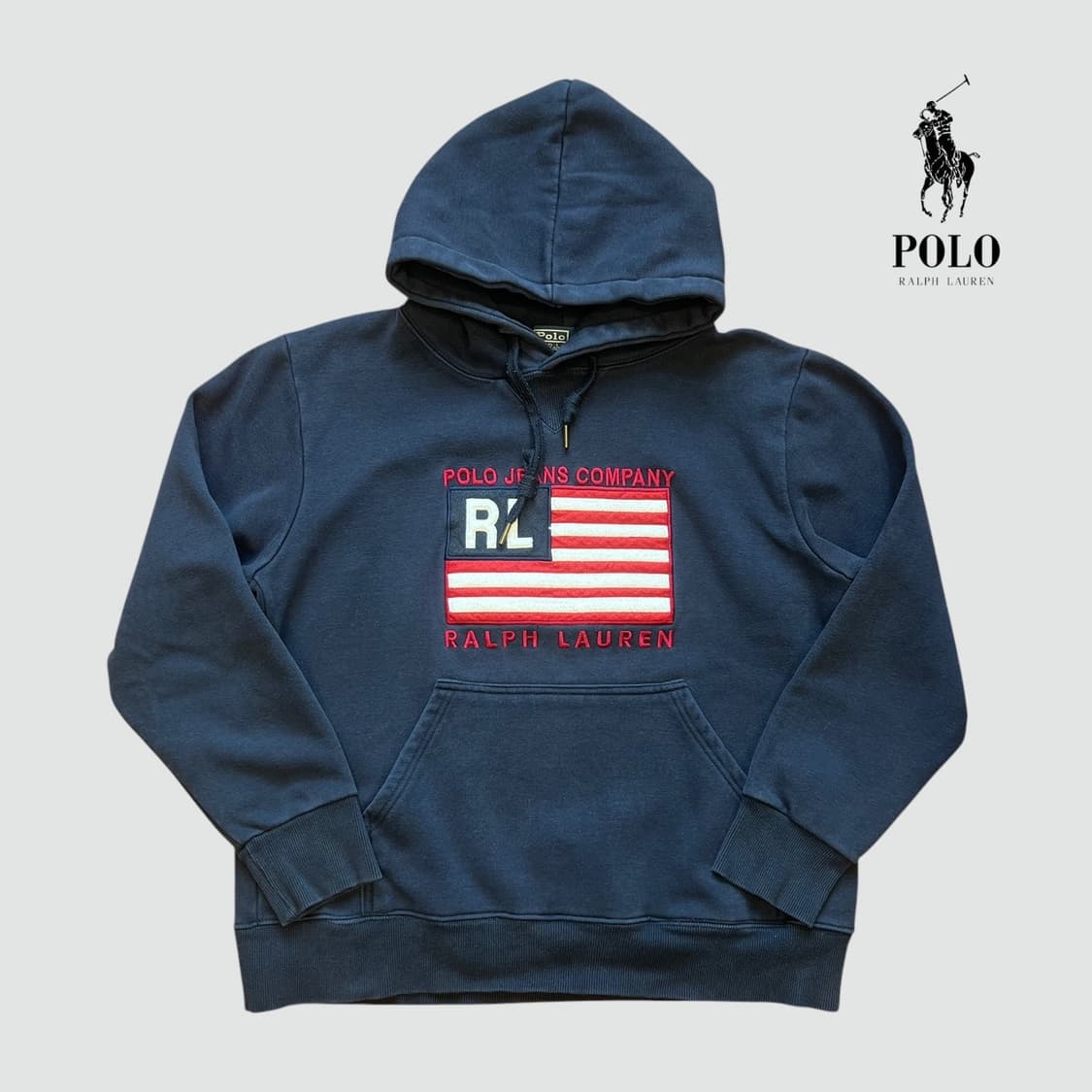 [XL]90's 폴로 랄프로렌 USA 성조기 후드 상품이미지1