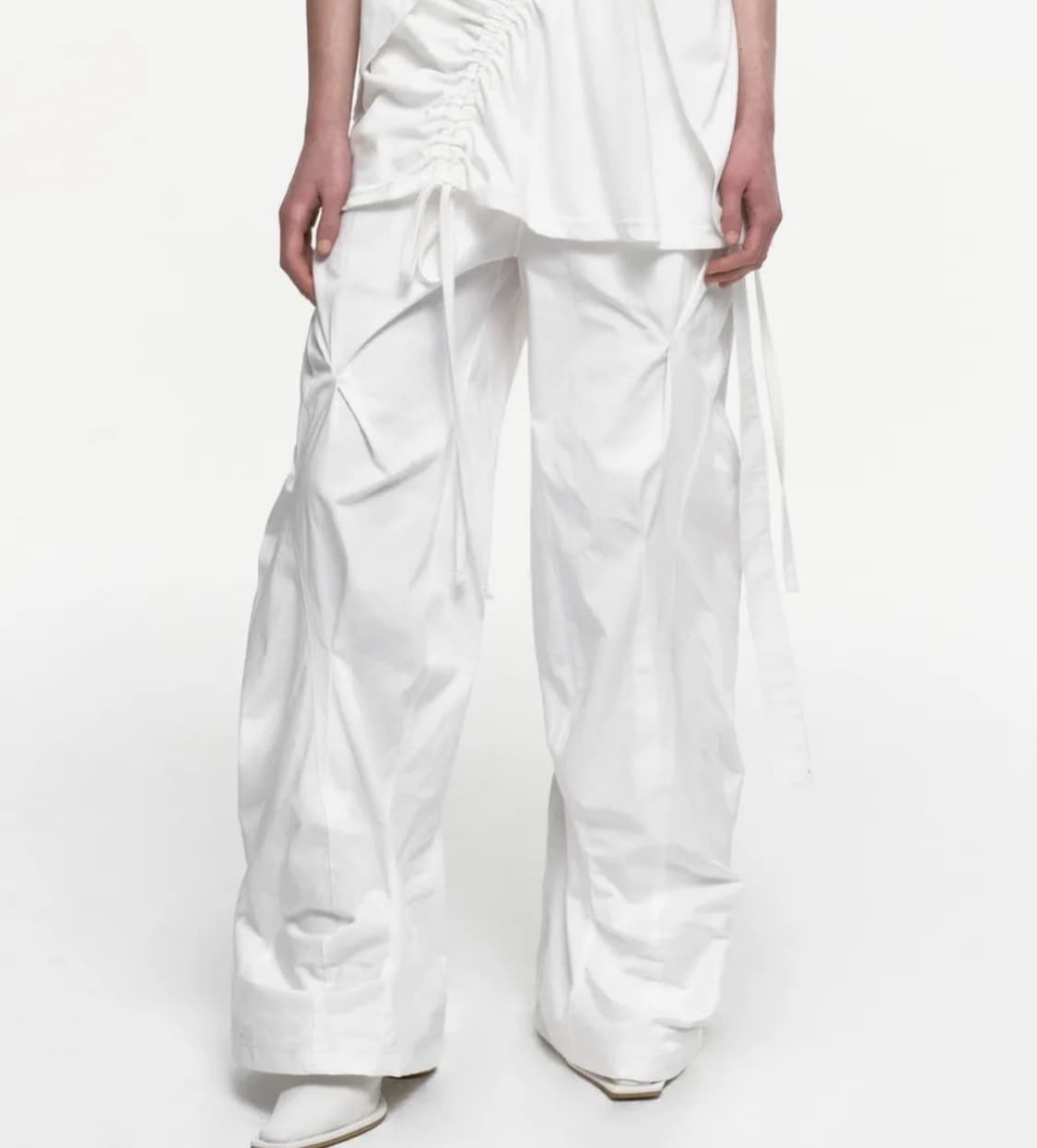 나체 DISTORTED DRAPING PANTS IVORY /0 size 상품이미지3