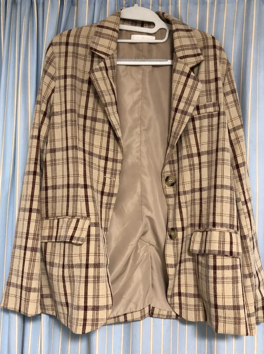 보세 빈티지 체크 무늬 자켓 상품이미지1