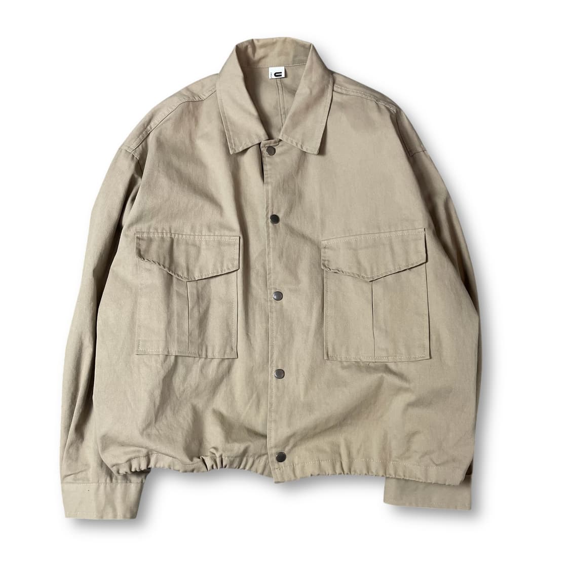 유니크 유니섹스 베이지 브라운 투포켓 자켓 상품이미지1