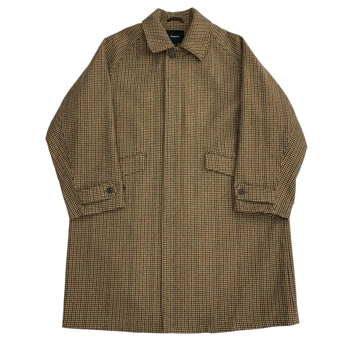 커버낫 브라운 하운드 투스 체크 발마칸 코트 상품이미지1