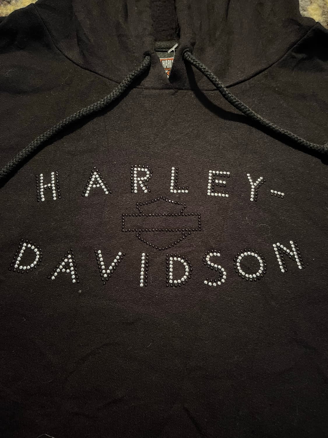 Harley davidson 큐빅 장식 후드티 상품이미지2
