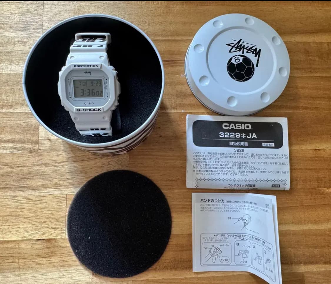 Gshock 지샥 Stussy 스투시 콜라보 DW-5600 화이트 풀박스 상품이미지2