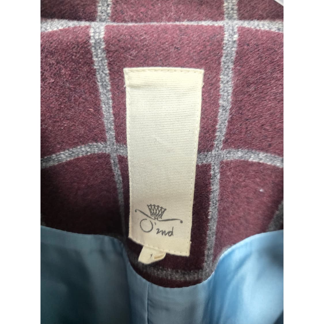 택포// 한섬 어즈세컨 여성 체크 코트 S 상품이미지2