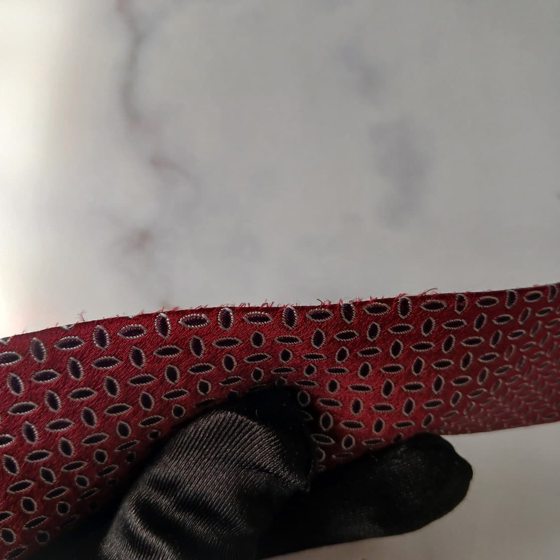 LANVIN 랑방 실크 와인 패턴 넥타이 8.8cm A~B등급 E941 상품이미지9