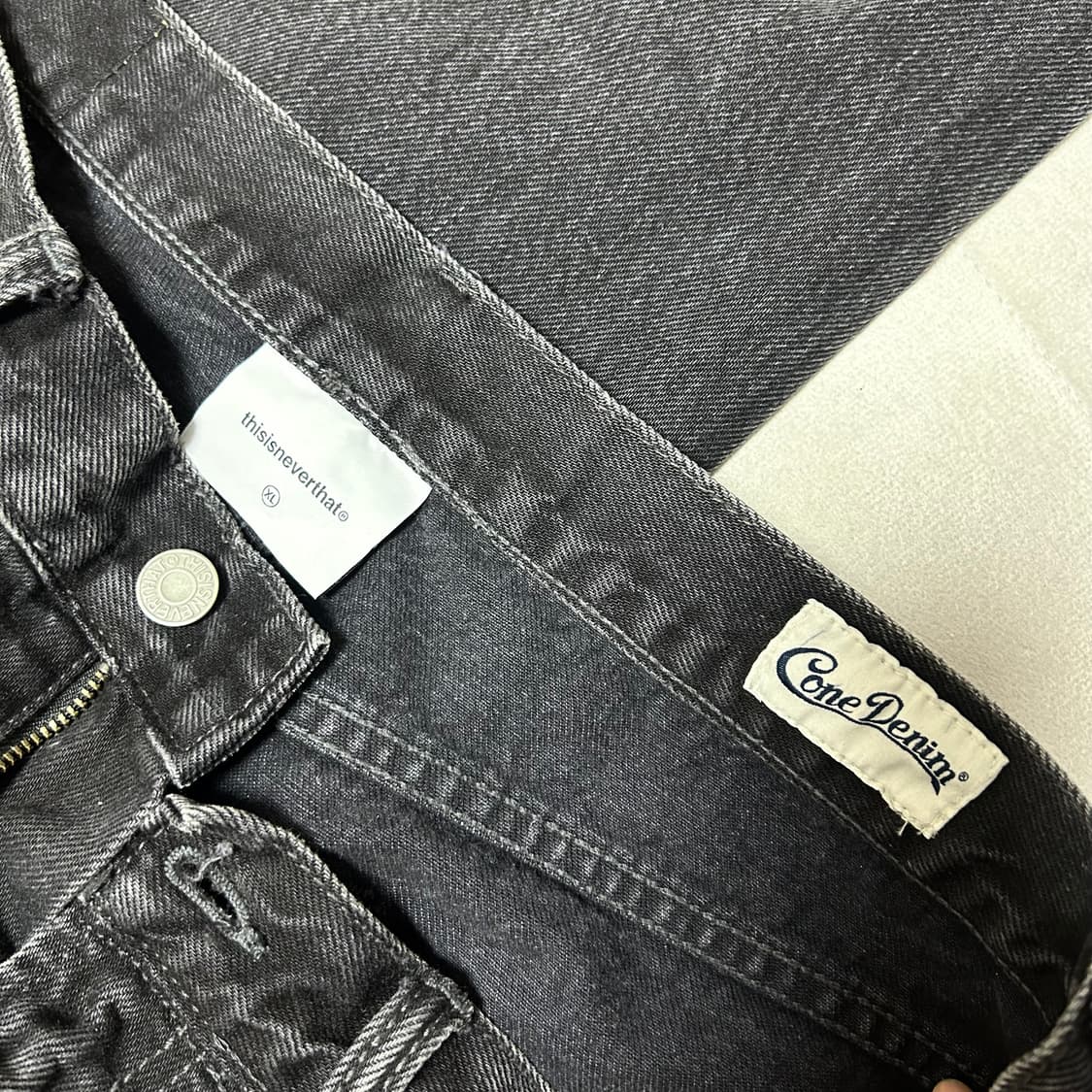 레귤러 진 블랙 데님 팬츠 xl 상품이미지4