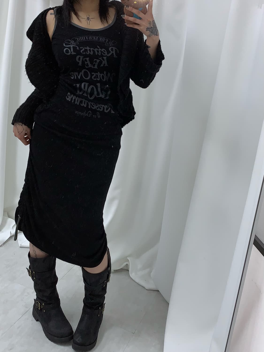 투 포켓 포인트 블랙 펑크 원피스 상품이미지1