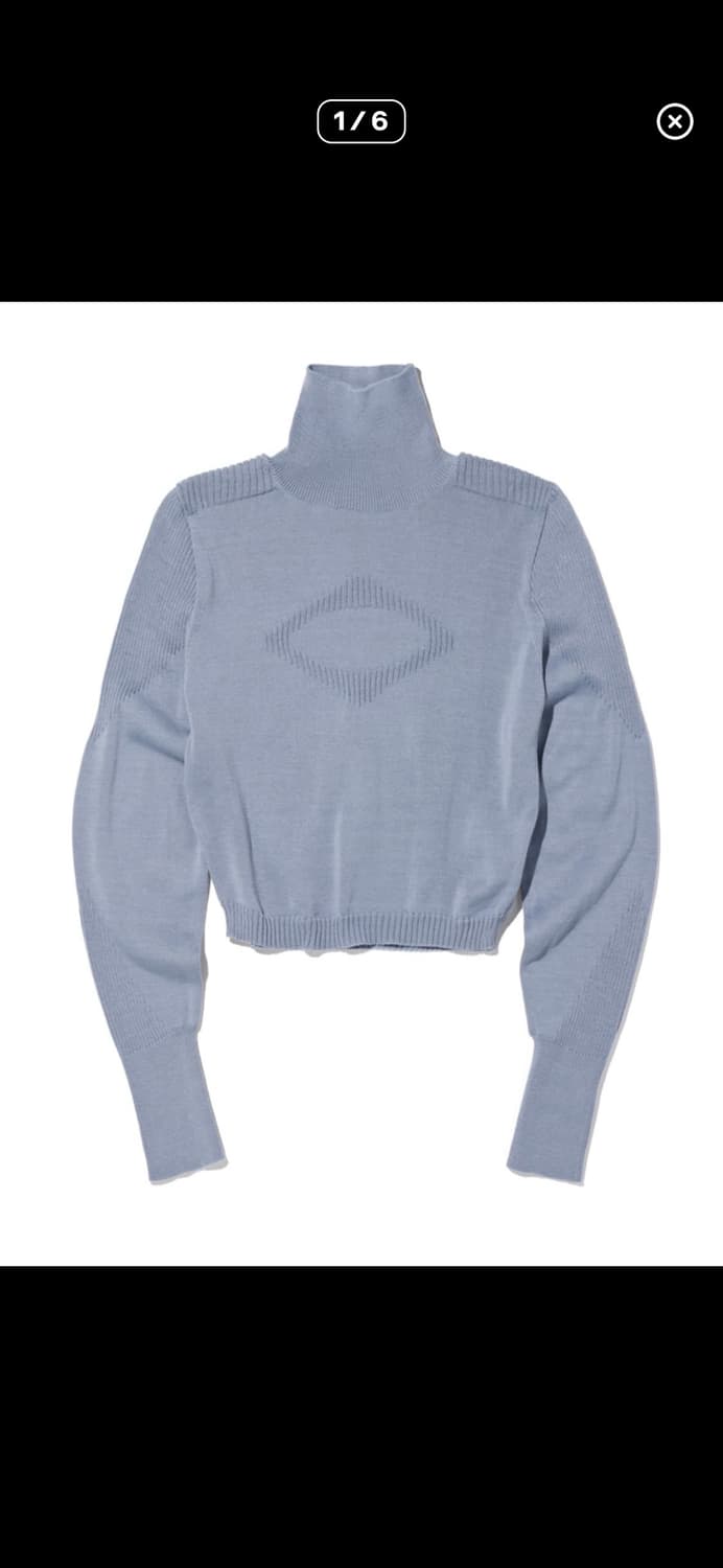 미스치프 하프넥 니트탑 (블루) 상품이미지1