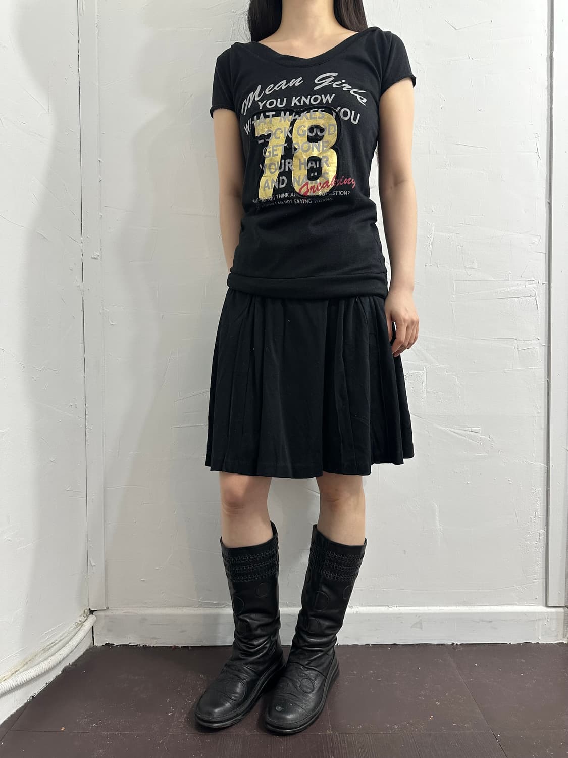 y2k printing hood slim top 상품이미지4